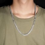 Peora Silver Plated Stainless Steel Fancy Cuban Chain Stylish Fashion Jewellery Gift for Men - Fast Shipping to USA & Canada - Image 3