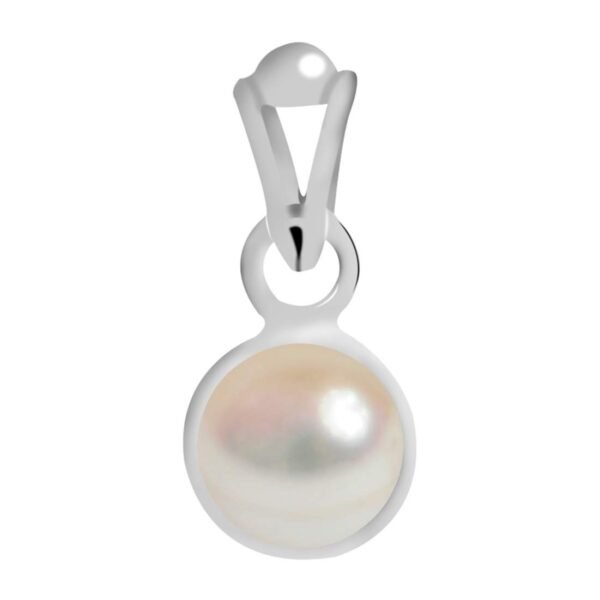 CLARA Certified Pearl (Moti) 3cts or 3.25ratti Original Stone Silver Pendant for Men & Women - Fast Shipping to USA & Canada