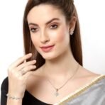 ZENEME Jewellery Set for Women American Diamond Necklace Set with Earrings, Bracelet and Ring Jewellery for Girls and Women - Fast Shipping to USA & Canada - Image 5