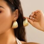 Shining Diva Fashion Latest Stylish Gold Plated Earrings for Women and Girls (16617er) - Fast Shipping to USA & Canada - Image 3