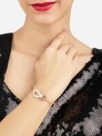 ZAVERI PEARLS Set of 2 Rose Gold Tone Contemporary Cubic Zirconia Brass Kada Style Bracelet For Women-ZPFK17976 - Fast Shipping to USA & Canada - Image 4