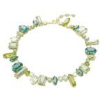 Swarovski Women Gema Necklace, Mixed Cuts, Green, Gold-Tone Plated - Fast Shipping to USA & Canada - Image 2