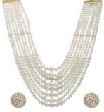 Shining Diva Fashion Latest Stylish Design Fancy Multilayer Pearl Necklace Jewellery Set for Women (15881s) - Fast Shipping to USA & Canada - Image 2