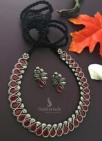 Sasitrends German Silver Oxidised Jewellery Set with AD Stones for Women & Girls - Traditional Elegance for Every Occasion - Fast Shipping to USA & Canada - Image 4