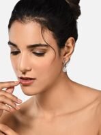 Zaveri Pearls Rose Gold Cubic Zirconia Contemporary Pear Drop Earring For Women-ZPFK10684 - Fast Shipping to USA & Canada - Image 4