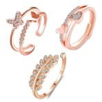 Fashion Frill Delicate Hug Silver Ring For Women I AM Enough Love Adjustable Finger Rings For Women Girls Love Gifts Women's Jewellery Rings Combo - Fast Shipping to USA & Canada - Image 2