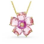 Swarovski Womens Idyllia Necklace, Flower, Pink, Gold-Tone Plated - Fast Shipping to USA & Canada - Image 2