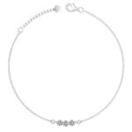GIVA 925 Silver Triple Flora Anklet,Single | Gifts for Women and Girls | With Certificate of Authenticity and 925 Stamp | 6 Months Warranty