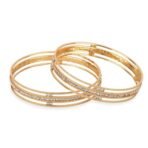 Shining Diva Fashion 18k Gold Plated Bangles | Set of 2 Bangles Set for Women | Crystal Diamonds Studded Bangles | Latest Stylish Trendy Celebrity Inspired Jewellery - Fast Shipping to USA & Canada - Image 7
