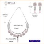 ZENEME Rhodium-Plated Silver Toned Star Shaped American Diamond Studded Necklace Earrings Jewellery Set for Girls and Women - Fast Shipping to USA & Canada - Image 6