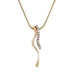 Estele 24kt Gold & Rhodium Plated Orange Splash Pendant for Women with Yellow Topaz Crystals and Complimentary Chain - Fast Shipping to USA & Canada