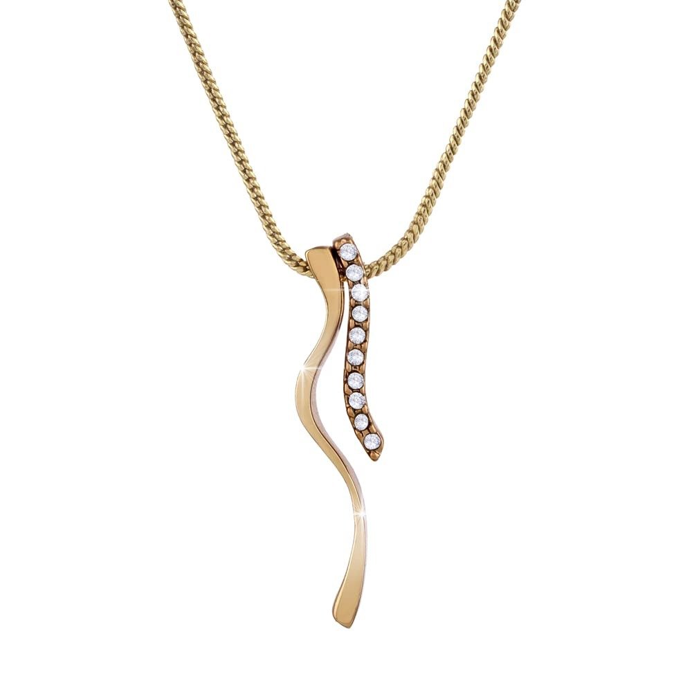 41eHkhUe9bL.jpg Estele 24kt Gold & Rhodium Plated Orange Splash Pendant for Women with Yellow Topaz Crystals and Complimentary Chain - Fast Shipping to USA & Canada - Image 1