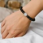 ACCESSHER Unisex Black Beaded Bracelet, Adjustable Handcrafted Stretchable Wrist Band, Stylish Minimal Hand Jewellery, Fashion Accessory for Girls and Boys - Fast Shipping to USA & Canada - Image 6