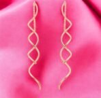 Nilu's Collection Spiral Threader Earrings for Women, Twisted Spiral Drop Dangle Earrings, Unique Minimal Everyday Earrings - Fast Shipping to USA & Canada - Image 5