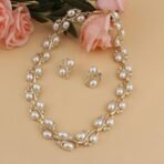 Shining Diva Latest Stylish Design Fancy Pearl Necklace Jewellery Set for Women (15225s) - Fast Shipping to USA & Canada - Image 6