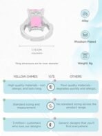 Yellow Chimes Rings For Women & Girls | Crystals From Swarovski And White Stone Cocktail Designed Ring | Silver Tone Ring For Women | Birthday And Anniversary Gift - Fast Shipping to USA & Canada - Image 5