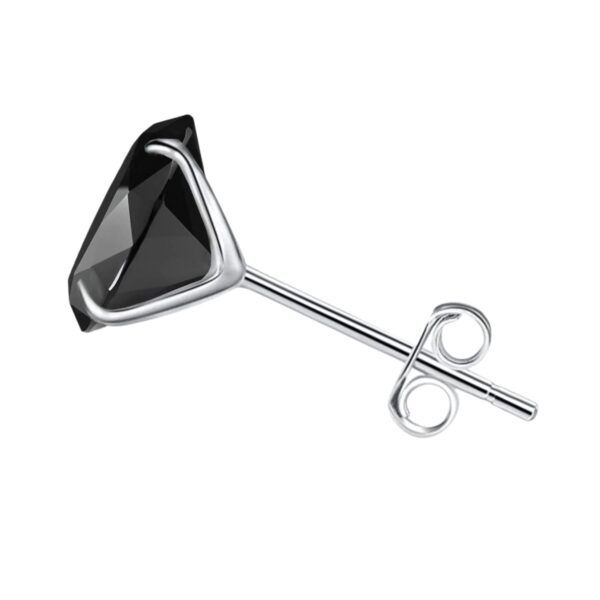 HighSpark 925 Silver Black Stud Earring - Fast Shipping to USA & Canada
