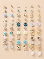 Shining Diva Fashion 30 Pairs Earrings Combo Set Latest Stylish Crystal Pearl Earrings for Women and Girls - Fast Shipping to USA & Canada - Image 7