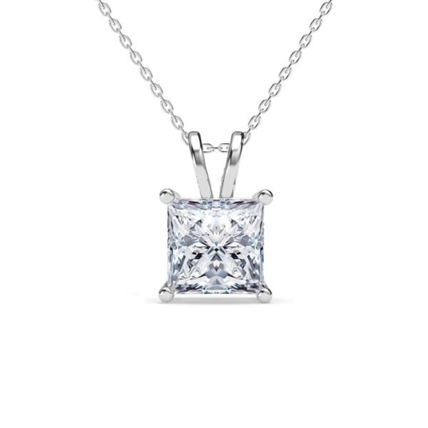 Clara 925 Sterling Silver Russo Square Solitaire Pendant Earrings Chain Necklace Jewellery Set | Platinum Plated, Swiss Zirconia |Gift for Women and Girls - Fast Shipping to USA & Canada