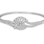 ACCESSHER Silver Plated AD Studded Cuff Bracelet - Fast Shipping to USA & Canada - Image 3