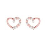 Clara 925 Sterling Silver Valentine Heart Pendant Earrings Chain Necklace Jewellery Set | Rose Gold Plated, Swiss Zirconia | Gift for Women and Girls - Fast Shipping to USA & Canada