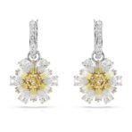 Swarovski Women Idyllia Drop Earrings, Flower, Yellow, Rhodium Plated - Fast Shipping to USA & Canada - Image 3