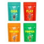Yogabar Chia Seeds Grade 250g, Roasted Flax Seeds 250g, Pumpkin Seeds Unroasted, Sunflower Seeds for Eating Protein and Fibre 250g (Pack of 4) - Fast Shipping to USA & Canada - Image 2