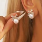 Shining Diva Fashion Latest Stylish Crystal Pearl Earrings for Women and Girls (16116er) - Fast Shipping to USA & Canada - Image 7