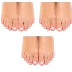 Om Jewells White Alloy Rhodium Designer Adjustable Toe Ring for Women - Combo of 3 - Fast Shipping to USA & Canada - Image 6
