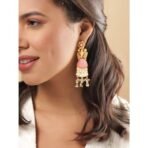 Rubans Kundan & Pearl Stud Earrings for Women & Girls ? Handcrafted, Enamelled & Festive Wear Jewelry Collection - Fast Shipping to USA & Canada - Image 3