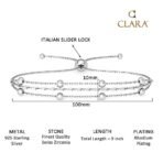 Clara 925 Pure Silver Multi Chain Bracelet | Adjustable, Anti Tarnish | Gifts for Women and Girls - Fast Shipping to USA & Canada - Image 6