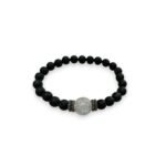 ACCESSHER Unisex Black Beaded Bracelet, Adjustable Handcrafted Stretchable Wrist Band, Stylish Minimal Hand Jewellery, Fashion Accessory for Girls and Boys - Fast Shipping to USA & Canada
