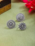 Yellow Chimes Combo Artistic Crafted Oxidized Silver Cocktail Rings for Women - Fast Shipping to USA & Canada - Image 3