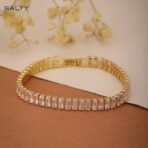 SALTY Anti Tarnish Glimmer Diamond Tennis Bracelet for Women | Fancy Jewellery Gifts | Hand Band | Latest Fashion Accessories for Girls | Minimal Jewelry Design | Gift for Mother's Day - Fast Shipping to USA & Canada - Image 5