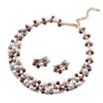 Shining Diva Latest Stylish Design Fancy Pearl Necklace Jewellery Set for Women (15114s) - Fast Shipping to USA & Canada - Image 2