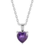 GIVA 925 Silver Purple Heart Pendant with Link Chain| Gifts for Girlfriend,Pendant to Gift Women & Girls | With Certificate of Authenticity and 925 Stamp | 6 Month Warranty