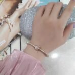 Shining Diva Fashion 18K Gold Plated Stainless Steel Openable Crystal Bracelet | Cuff Bangle | Friendship Couple Wedding Gifts for Mother Sister Wife Girlfriend | Anti Tarnish Jewellery - Fast Shipping to USA & Canada - Image 3