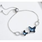 Splensa 925 Silver Blue Austrian Crystal Butterfly Pendant Necklace, Earrings, Ring & Bracelet for Women and Girls - Fast Shipping to USA & Canada - Image 3