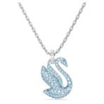 Swarovski Iconic Swan pendant, Swan, Blue, Rhodium plated - Fast Shipping to USA & Canada - Image 2