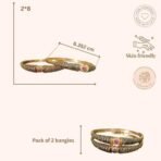 ACCESSHER Gold-Plated Rajwadi Style Bangles | Golden Traditional Kada Bangle Set for Women | Ethnic Bangle Jewellery Set for Women & Girls (Set of 2) - Fast Shipping to USA & Canada - Image 6