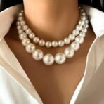 Shining Diva Fashion Set of 2 Latest Stylish Choker Pearl Necklace for Women and Girls - Fast Shipping to USA & Canada - Image 3