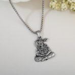 Gehena by Estele Pavanputra Hanuman Ji Meditative Sitting Pose Locket Pendant for Men & Women: Oxidized Silver Plated Spiritual Hanuman Necklace with Chain for Unisex? OSAK049-IROX PENDANT - Fast Shipping to USA & Canada - Image 3