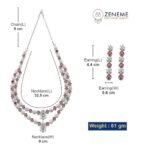 ZENEME Rhodium-Plated American Diamond Studded Star Shaped Layered Necklace With Earrings Jewellery Set For Girls and Women - Fast Shipping to USA & Canada - Image 6