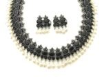 Sasitrends Oxidized German Silver Stone Studded Jewellery Pearl Necklace Set for Women and Girls - Fast Shipping to USA & Canada - Image 3