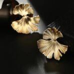 Fashion Frill Stylish Earrings For Women Golde Plated Stainless Steel Leaf Design Golden Drop Earring For Women Girls Jewellery - Fast Shipping to USA & Canada - Image 4