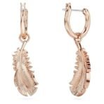 Swarovski Women Nice Drop Earrings, Feather, White, Rose Gold-Tone Plated - Fast Shipping to USA & Canada - Image 5