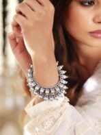 Rubans Womens Set Of 2 Silver-Plated Artisan-Crafted Oxidized Bangles - Fast Shipping to USA & Canada - Image 3