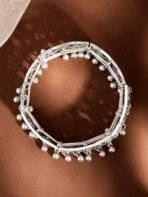 Rubans Womens Oxidised Silver Plated in Gold & Silver Tone with Ghungroo Beads Antique Bracelet - Fast Shipping to USA & Canada - Image 5