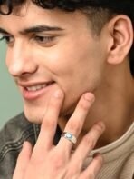 Clara Pure 925 Sterling Silver Blue Solitaire Men Ring |Size Adjustable, Platinum Plated, Swiss Zirconia | Gift for Men & Boys - Fast Shipping to USA & Canada - Image 5