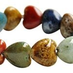 Heart Shaped Vintage Beads Bohemia Ceramic Stones Elastic Bracelet for Girls & Women (Free Size) - Fast Shipping to USA & Canada